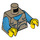 LEGO Tan foncé Vest Jacket avec Zip Pockets et Dark Azure Bras Torse (973 / 76382)