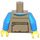 LEGO Dunkel Beige Vest Jacket mit Zip Pockets und Dark Azure Arme Torso (973 / 76382)