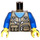 LEGO Tan foncé Vest Jacket avec Zip Pockets et Dark Azure Bras Torse (973 / 76382)