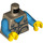 LEGO Donker zandbruin Vest Jasje met Zip Pockets en Donker azuurblauw Armen Torso (973 / 76382)