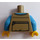 LEGO Dark Tan Vest Jacket with Zip Pockets and Dark Azure Arms Torso (973 / 76382)