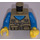 LEGO Donker zandbruin Vest Jasje met Zip Pockets en Donker azuurblauw Armen Torso (973 / 76382)