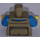 LEGO Dark Tan Vest Jacket with Zip Pockets and Dark Azure Arms Torso (973 / 76382)