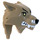 LEGO Donker zandbruin Wolf Hoofd met Geel Ogen en Cut Links Eyebrow (100192)