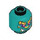 LEGO Dark Turquoise Azure Lion Minifigure Head (Recessed Solid Stud) (3626 / 101448)