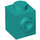 LEGO Donker Turquoise Steen 1 x 1 met Stud Aan een Kant (87087)