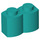 LEGO Turquoise foncé Brique 1 x 2 Log (30136)