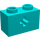 LEGO Turquoise foncé Brique 1 x 2 avec Essieu Trou (ouverture &#039;+&#039; et support de goujon inférieur) (32064)