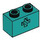 LEGO Dark Turquoise Brick 1 x 2 with Axle Hole (&#039;+&#039; Opening and Bottom Tube) (31493 / 32064)