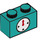 LEGO Dark Turquoise Brick 1 x 2 with Clock with Bottom Tube (3004 / 94288)