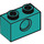 LEGO Donker Turquoise Steen 1 x 2 met Gat (3700)
