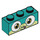 LEGO Dark Turquoise Brick 1 x 3 with Alien Puppycorn Face with Tongue (3622 / 39027)