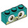 LEGO Donker Turquoise Steen 1 x 3 met Alien Puppycorn Gezicht met Tongue (3622 / 39027)