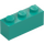 LEGO Dark Turquoise Brick 1 x 3 with Face with Pink Nose (3622 / 104479)