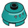 LEGO Donker turquoise Steen 2 x 2 Rond met Sloped Zijkanten met Astromech Droid Hoofd (64223 / 98100)