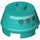 LEGO Donker turquoise Steen 2 x 2 Rond met Sloped Zijkanten met Astromech Droid Hoofd (64223 / 98100)