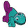 LEGO Dark Turquoise Chameleon (Leaning) with Magenta (67792 / 67793)