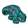 LEGO Donker turquoise Chameleon met Zwart en Medium azuurblauw (66418)