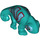 LEGO Donker turquoise Chameleon met Zwart en Medium azuurblauw (66418)