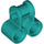 LEGO Donker Turquoise Kruis Blok met Twee Pin gaten (32291 / 42163)