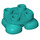 LEGO Donker Turquoise Feet 2 x 2 (66858)
