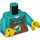 LEGO Dark Turquoise Gardener with Orange Trousers Minifig Torso (973 / 76382)