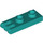 LEGO Turquoise foncé Charnière assiette 1 x 2 avec 3 Les doigts et goujons creux (4275)