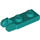 LEGO Donker turquoise Scharnier Plaat 1 x 2 met Vergrendelings Vingers met groef (44302)