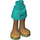 LEGO Donker turquoise Heup met Basic Gebogen Rok met Gold Strap Sandals met dik scharnier (35634)