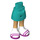 LEGO Donker turquoise Heup met Basic Gebogen Rok met Wit Socks en Magenta Sandals met dun scharnier (2241)