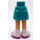 LEGO Donker turquoise Heup met Basic Gebogen Rok met Wit Socks en Magenta Sandals met dun scharnier (2241)