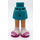 LEGO Donker turquoise Heup met Basic Gebogen Rok met Wit Socks en Magenta Sandals met dun scharnier (2241)