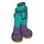 LEGO Dark Turquoise Hip with Pants with Dark Purple Boots and Gold Glitter (35573)