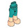 LEGO Donker turquoise Heup met Pants met Vleeskleur Feet (2277)