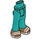 LEGO Dark Turquoise Hip with Pants with Medium Flesh Feet and White Sandals (35584)