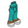 LEGO Donker turquoise Heup met Pants met Medium Vleeskleur Feet en Wit Shoes (35642)