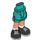 LEGO Dark Turquoise Hip with Rolled Up Shorts with Black Shoes with Thin Hinge (36198)