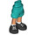 LEGO Dark Turquoise Hip with Rolled Up Shorts with Black Shoes with Thin Hinge (36198)