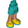 LEGO Turquesa oscuro Cadera con Rolled Arriba Pantalón corto con Amarillo shoes con turquoise soles con bisagra gruesa (35556 / 35557)