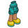 LEGO Dark Turquoise Hip with Rolled Up Shorts with Yellow shoes with turquoise soles with Thick Hinge (35556 / 35557)