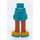 LEGO Dark Turquoise Hip with Rolled Up Shorts with Yellow shoes with turquoise soles with Thick Hinge (35556 / 35557)