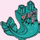 LEGO Dark Turquoise Mermaid Tail Curved Right with Chain (76125)