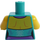 LEGO Donker turquoise Minifiguur Torso met Cabaret Singer Decoratie (973)