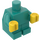 LEGO Donker Turquoise Minifigure Baby Lichaam met Geel Handen (25128)