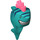 LEGO Dark Turquoise Minifigure Creature Head (75356)