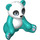 LEGO Donker turquoise Panda met Blauw Ogen en Lavendel Paws (67782 / 67783)