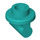LEGO Turquoise foncé assiette 1 x 1 Rond avec Plat Barre avec tige longue (79194)