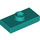 LEGO Dark Turquoise Plate 1 x 2 with 1 Stud (with Groove and Bottom Stud Holder) (15573 / 78823)