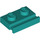 LEGO Donker turquoise Plaat 1 x 2 met Deur spoor (32028)