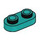 LEGO Dark Turquoise Plate 1 x 2 with Rounded Ends and Open Studs (35480)